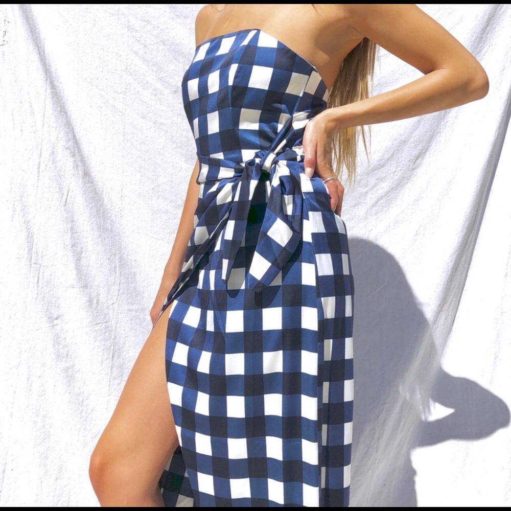 LPA DRESS 142 in Blue Check - perfect for events!